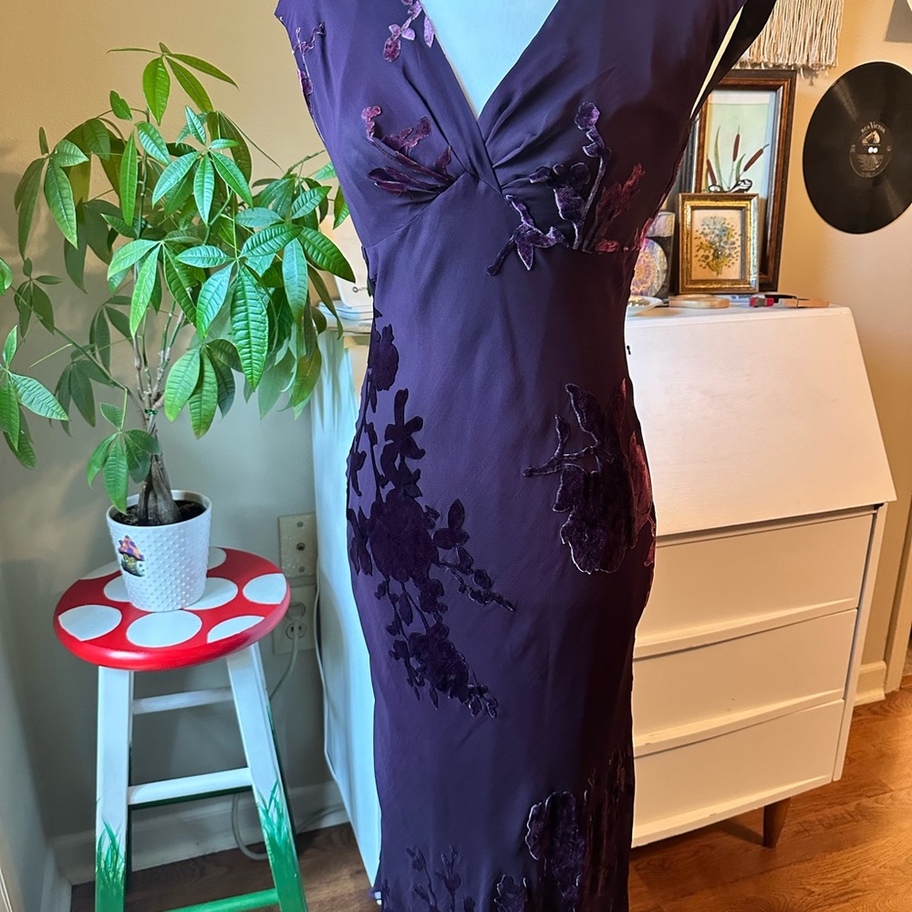 Jones New York Purple Sheath Maxi Dress